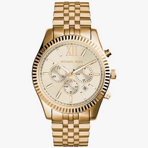 Michael Kors Women's Lexington Gold-Tone Watch Mk5556